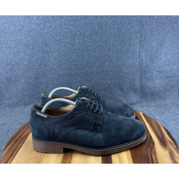 Mephisto Mobils Flavien Suede Derby Oxford Shoes Mens Sz 8.5 Black MSRP $475 main image 8